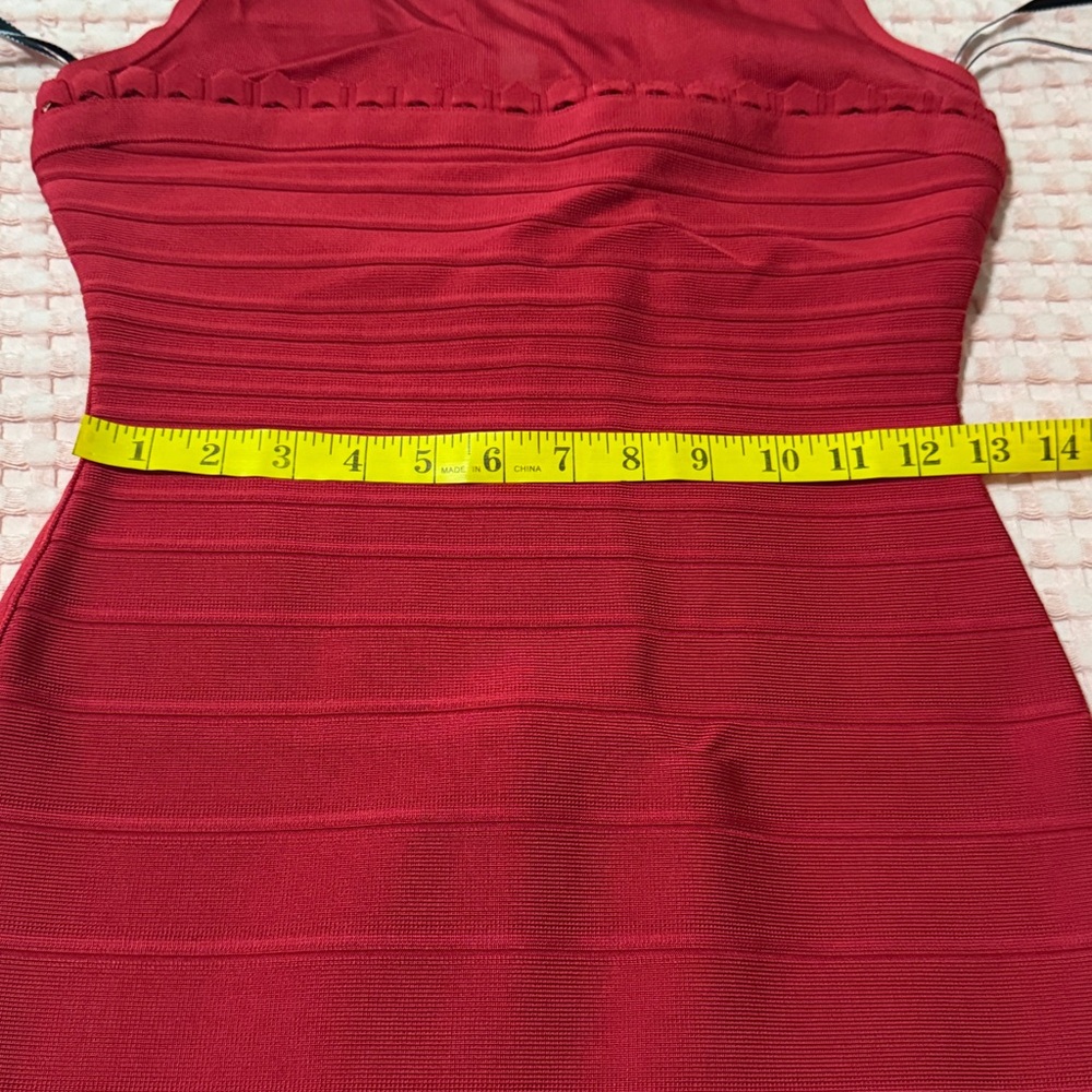 Herve Leger by Max Azria red valentine bodycon dress - Picture 10 of 14
